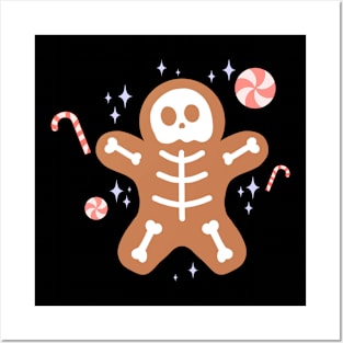 Skeleton Gingerbread Man Posters and Art